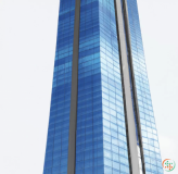 A tall glass building