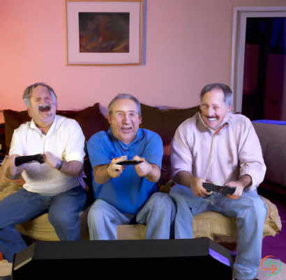 A group of men sitting on a couch