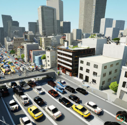 A busy city street