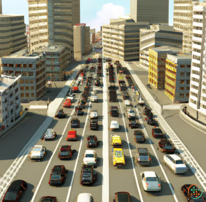 A busy street with cars