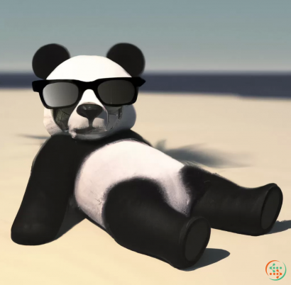 A stuffed panda bear wearing sunglasses