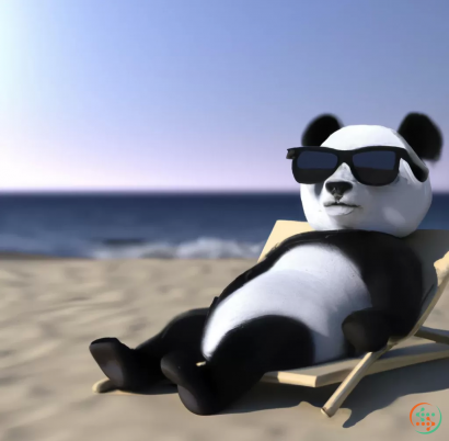 A stuffed panda bear on a beach