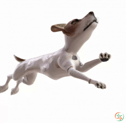 A dog jumping in the air