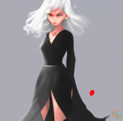 A person in a black dress
