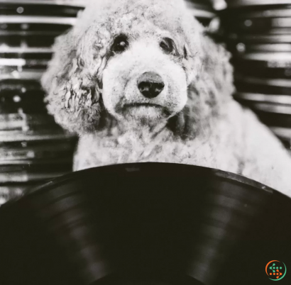 A dog looking at a computer monitor