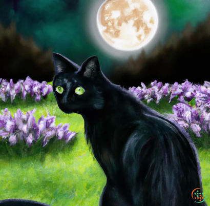 A black cat with yellow eyes