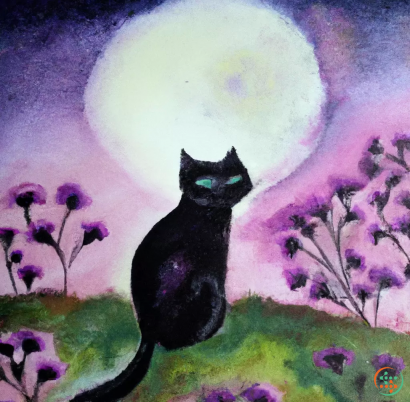 A cat looking at the moon