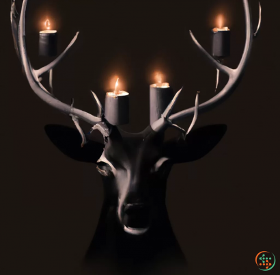 A deer with candles on it