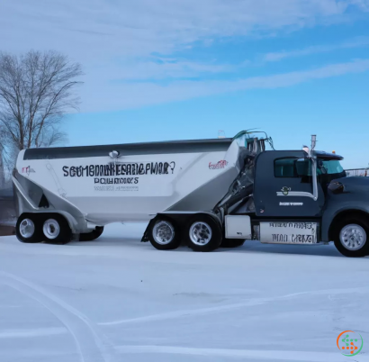 A truck with a trailer