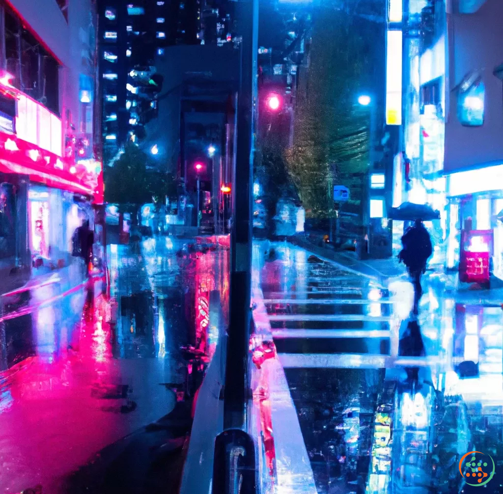 A City Full Of Neon Lights On A Rainy Night | Artificial Design