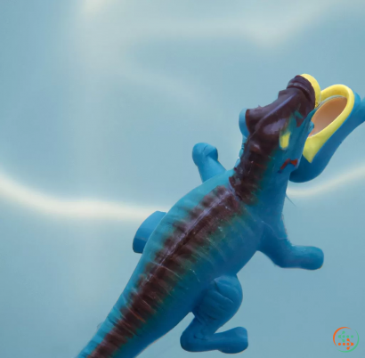 A blue toy dinosaur