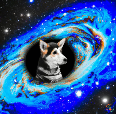 A dog in space