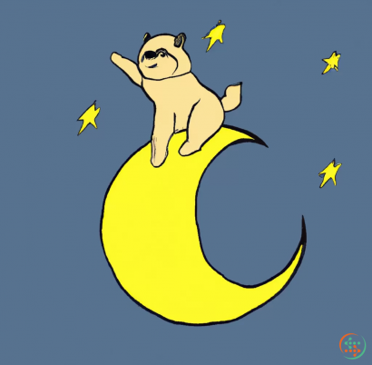 Logo - a dog playing on the moon