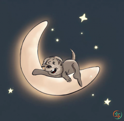 Logo - a dog playing on the moon