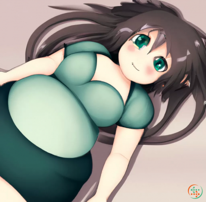 Icon - A fat anime girl laying on the ground