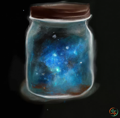 A blue glass jar