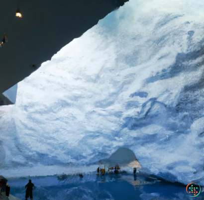 A group of people standing on a snowy mountain