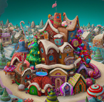 A colorfully decorated gingerbread house