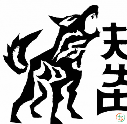 Logo - A howling wolf made from japanese kanji