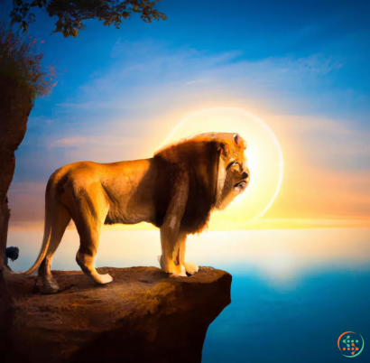 A lion standing on a rock