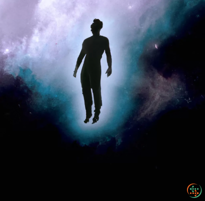 A man walking in space