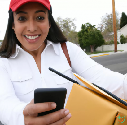 A person holding a phone and a pen