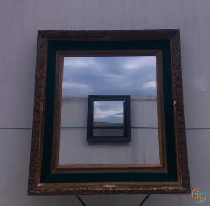 A framed painting on a wall