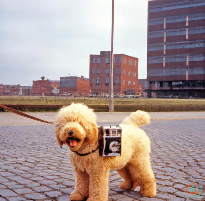 A dog wearing a vest