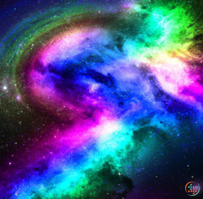 A colorful nebula in space
