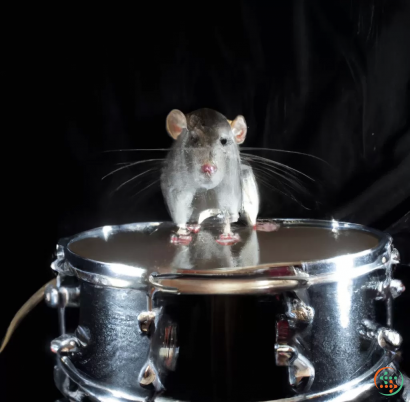 A mouse on a drum