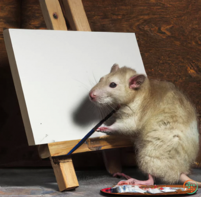 A rodent holding a pen