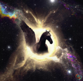 A horse in space