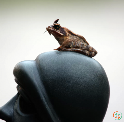 A frog on a hat