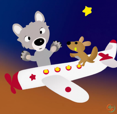 Icon - A teddy bear attacking an airplane to rescue a cute wolf