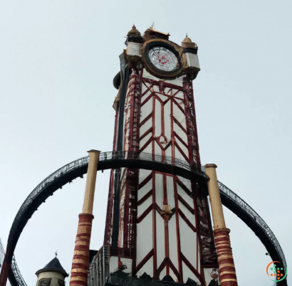 A clock on a tower