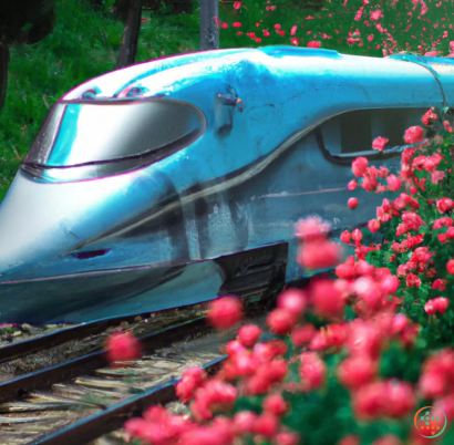 A train on the railway tracks