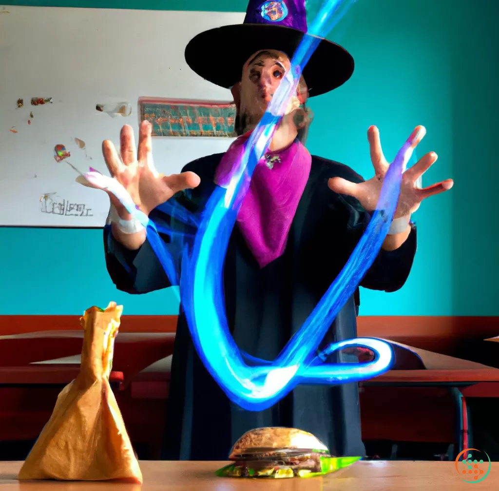 A Wizard Using Magic To Conjure An Arbys Sandwich Artificial Design