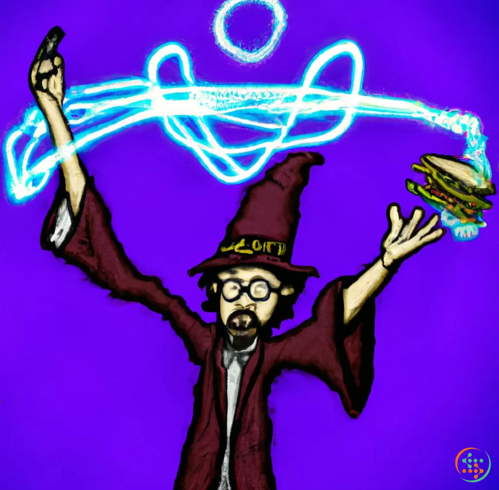 A Wizard Using Magic To Conjure An Arbys Sandwich Artificial Design