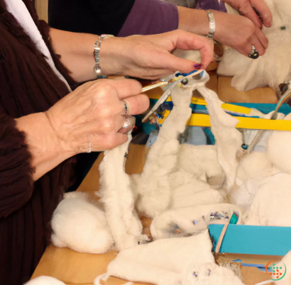 A group of people cutting a sheep