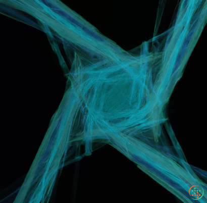 A close-up of a blue and green x-ray