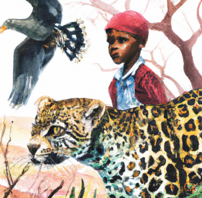 A person in a red hat and a red hat with a cheetah