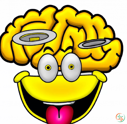 Icon - An animated yellow face with a brain on the top