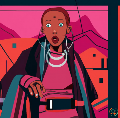 Diagram - An Ethiopian woman being stolen from her village, Cyberpunk