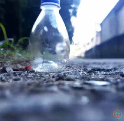 A water bottle on the ground