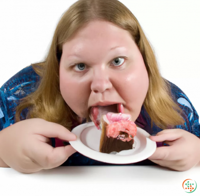 A girl eating a chocolate cake