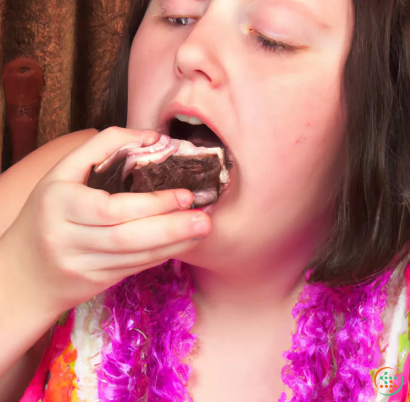 A girl eating chocolate