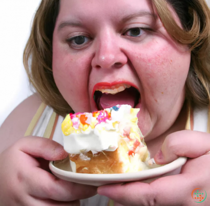 A woman eating a donut