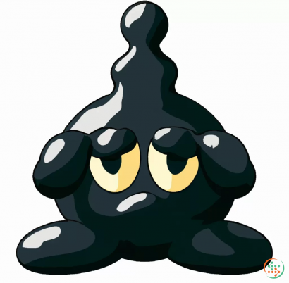 Icon - An oil and sludge Pokémon, big blob, metal pipes out of body, black colour