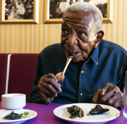 A man eating food