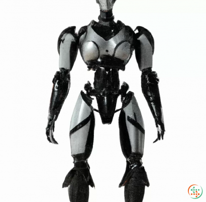 A black and white robot